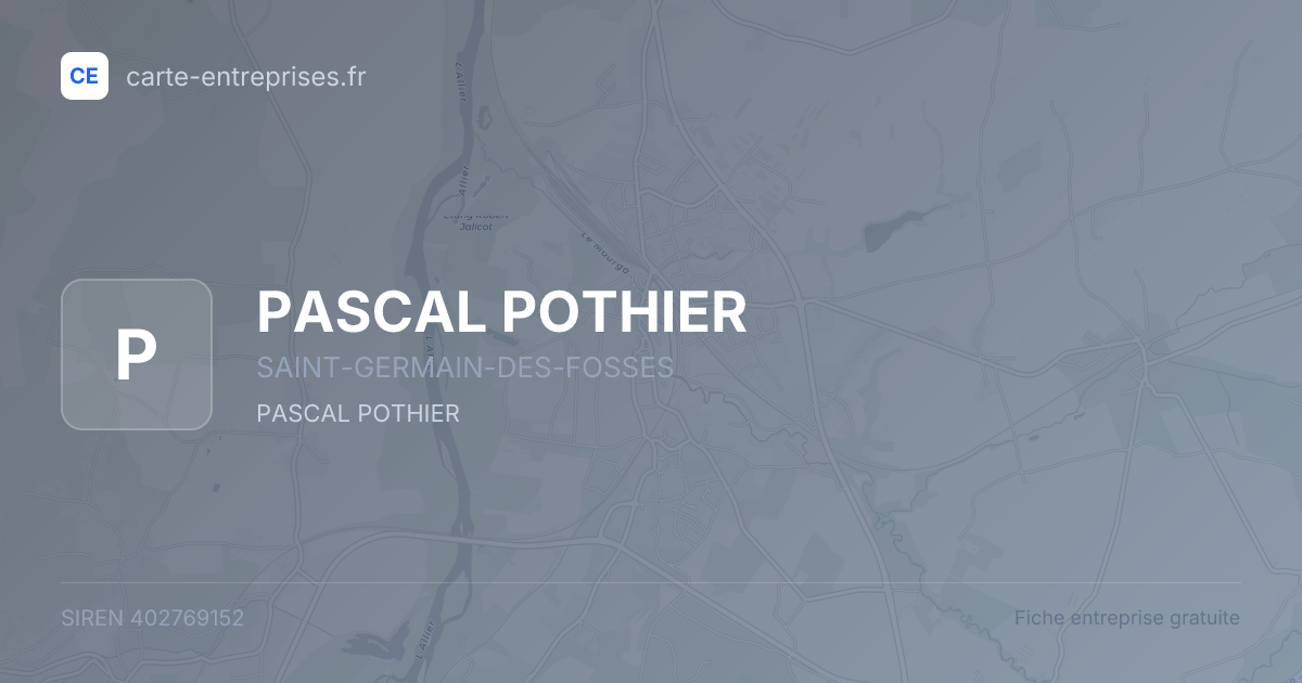 PASCAL POTHIER — 402769152 — fiche entreprise