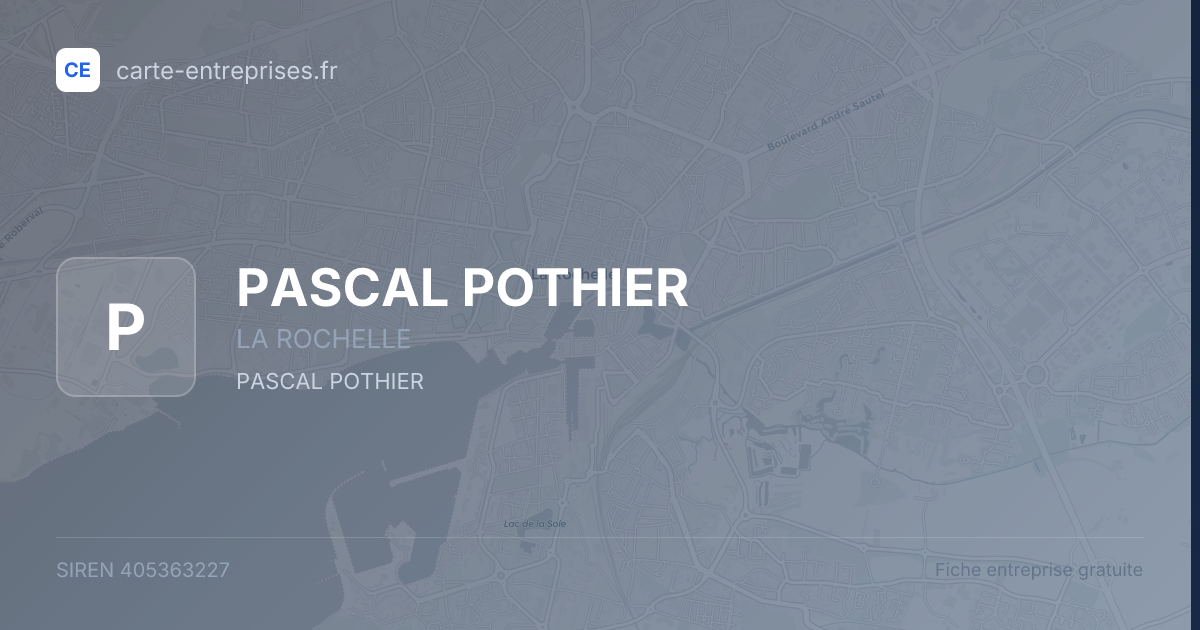 PASCAL POTHIER — 405363227 — fiche entreprise