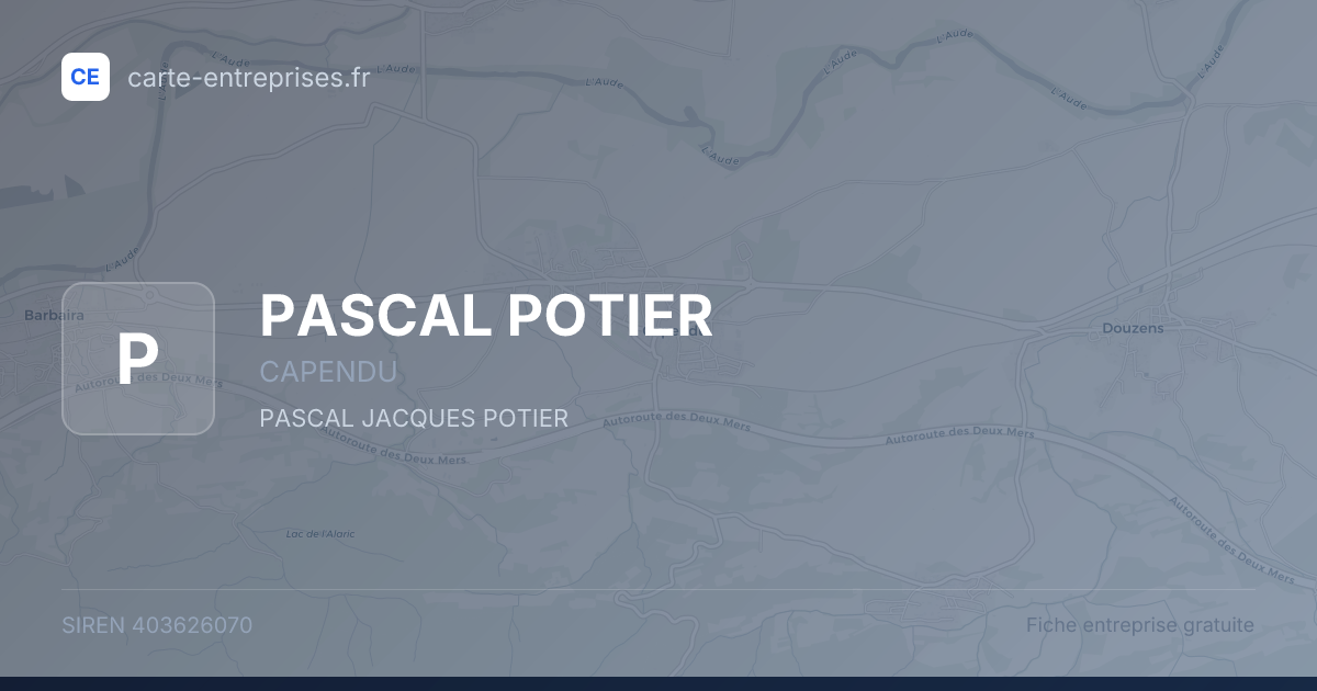 PASCAL POTIER — 403626070 — fiche entreprise