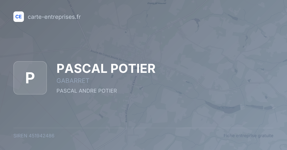 PASCAL POTIER — 451942486 — fiche entreprise