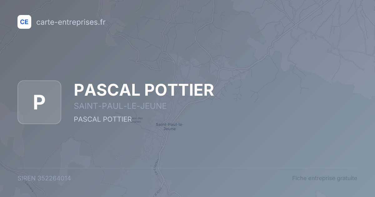 PASCAL POTTIER — 352264014 — fiche entreprise
