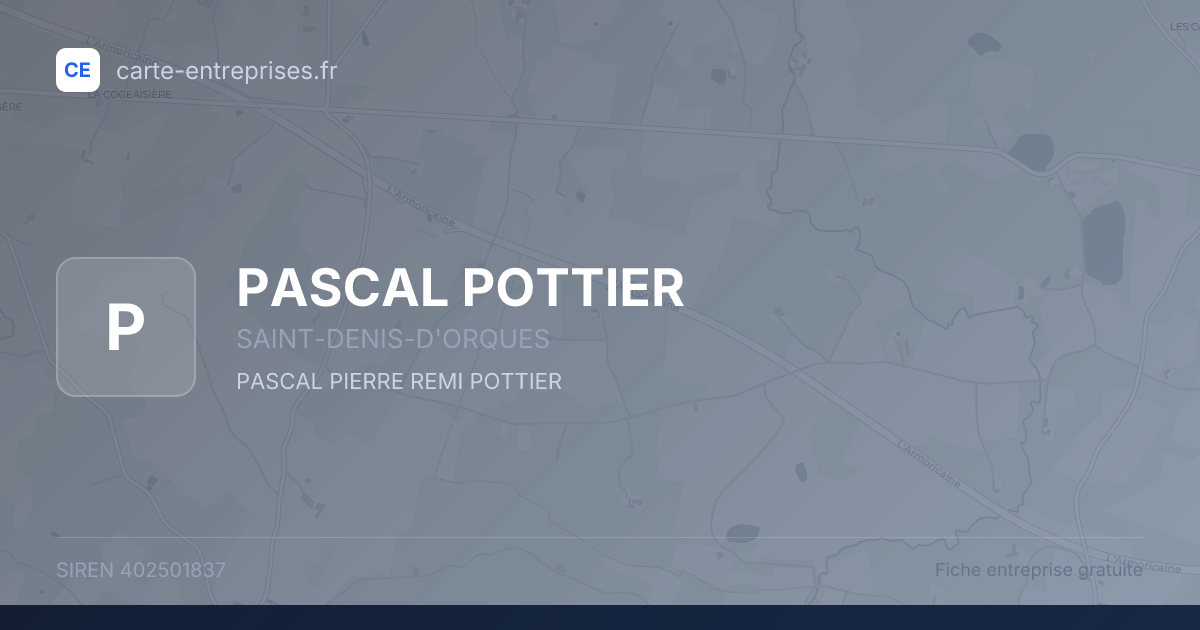 PASCAL POTTIER — 402501837 — fiche entreprise