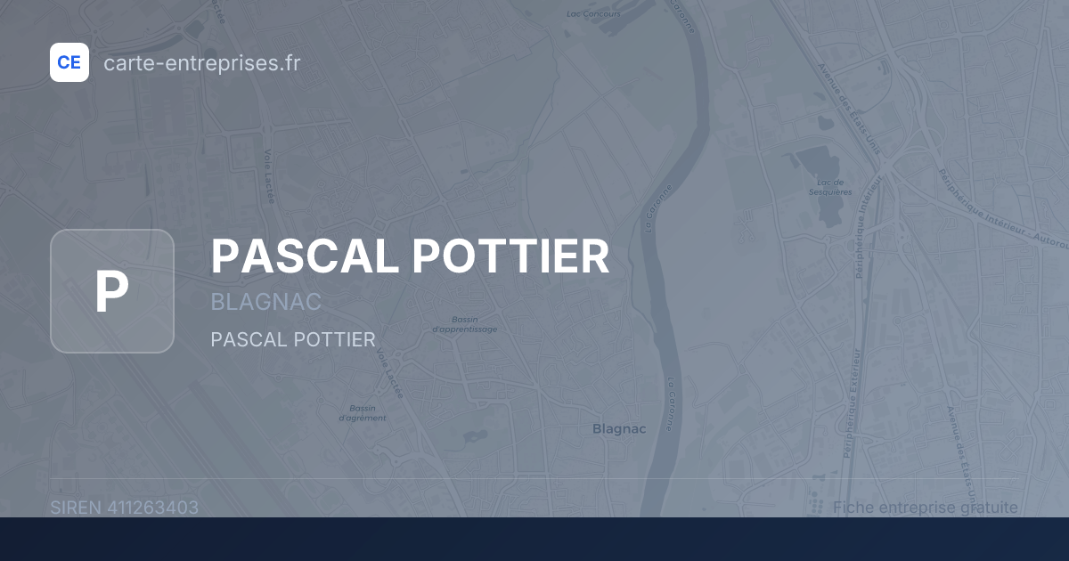 PASCAL POTTIER — 411263403 — fiche entreprise