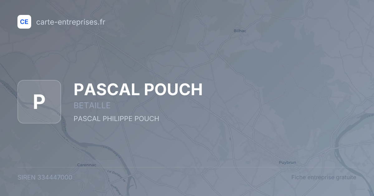PASCAL POUCH — 334447000 — fiche entreprise
