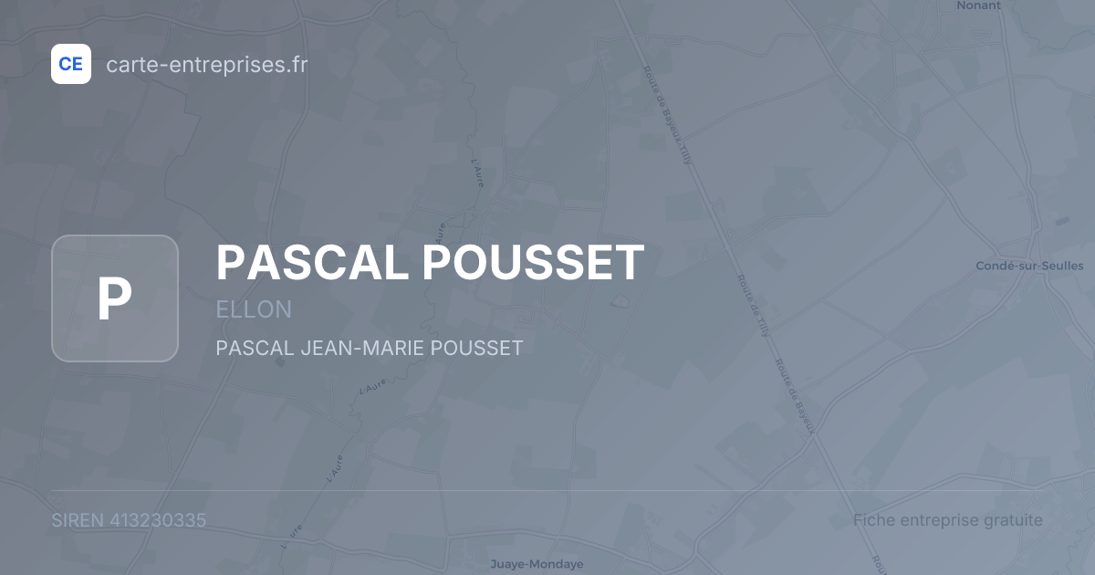 PASCAL POUSSET — 413230335 — fiche entreprise