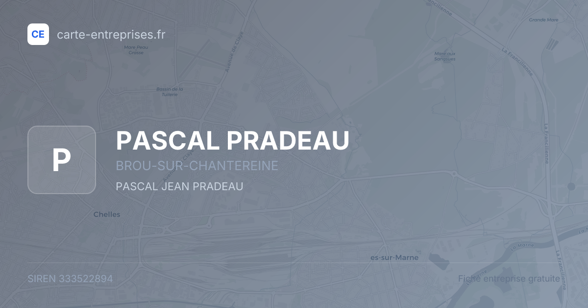 PASCAL PRADEAU — 333522894 — fiche entreprise