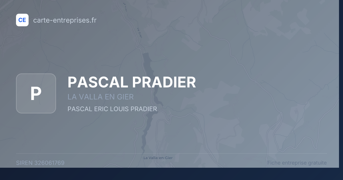 PASCAL PRADIER — 326061769 — fiche entreprise