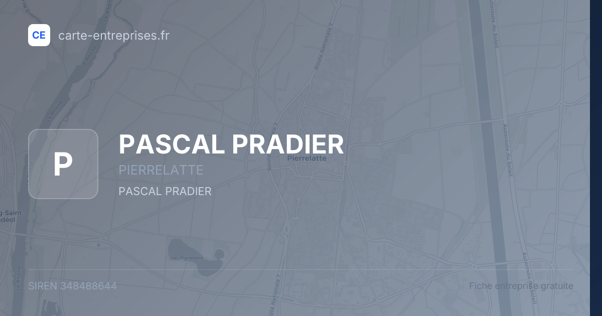 PASCAL PRADIER — 348488644 — fiche entreprise