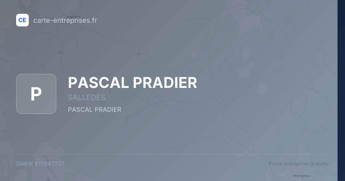 PASCAL PRADIER — 810647727 — fiche entreprise