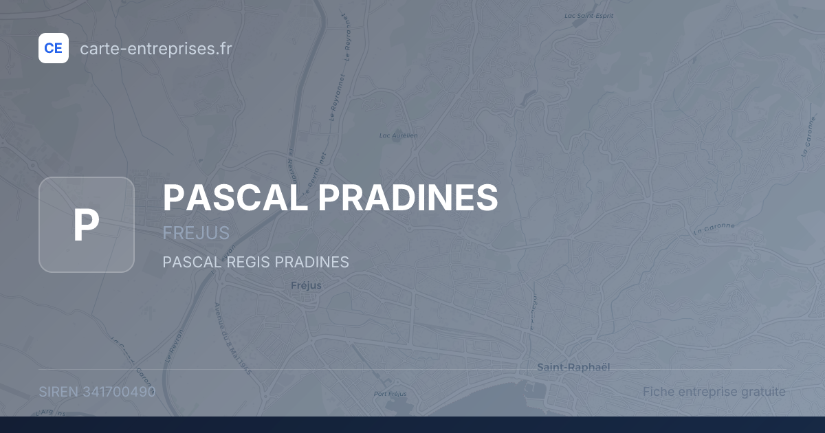 PASCAL PRADINES — 341700490 — fiche entreprise