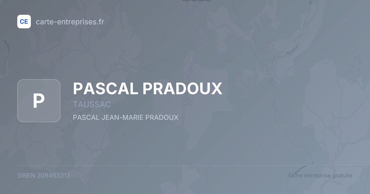 PASCAL PRADOUX — 309463313 — fiche entreprise