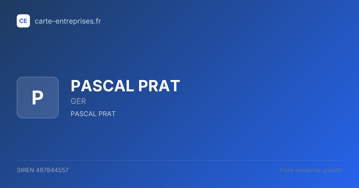 PASCAL PRAT — 487844557 — fiche entreprise