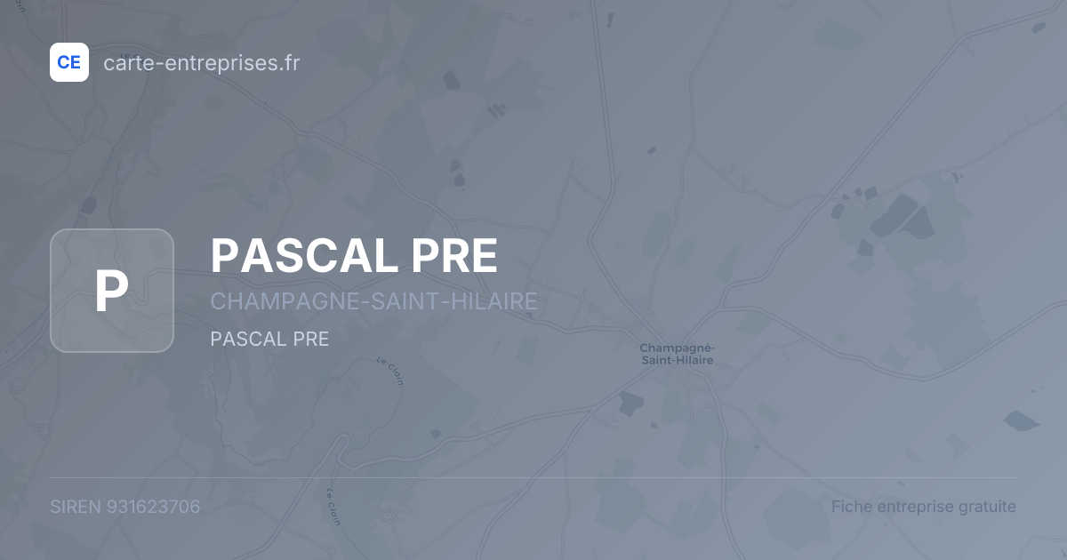 PASCAL PRE — 931623706 — fiche entreprise