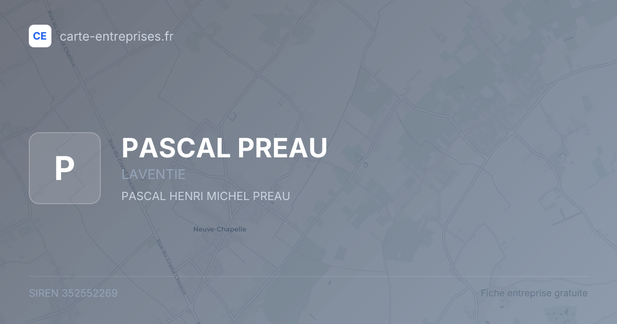 PASCAL PREAU — 352552269 — fiche entreprise