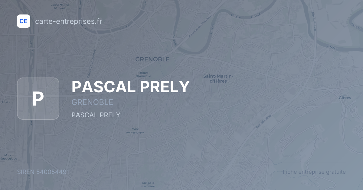 PASCAL PRELY — 540054491 — fiche entreprise