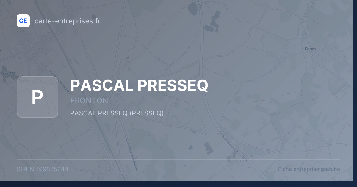 PASCAL PRESSEQ — 799835244 — fiche entreprise