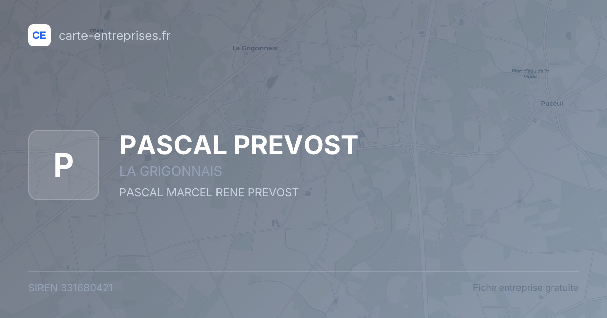 PASCAL PREVOST — 331680421 — fiche entreprise