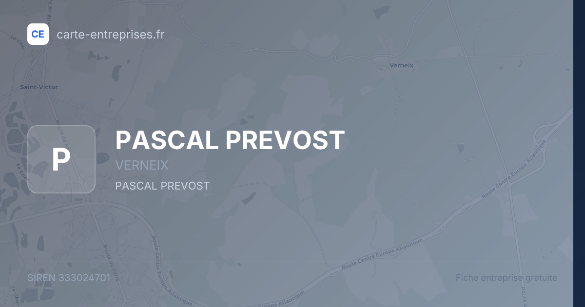 PASCAL PREVOST — 333024701 — fiche entreprise