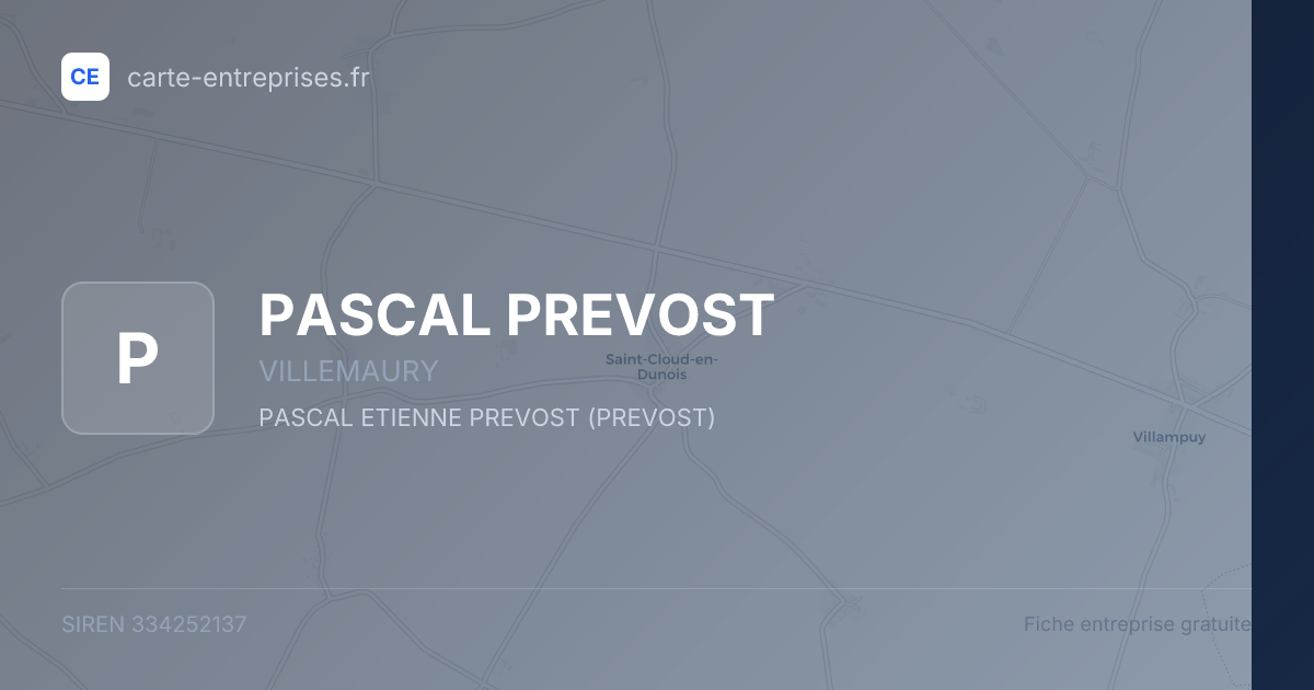 PASCAL PREVOST — 334252137 — fiche entreprise