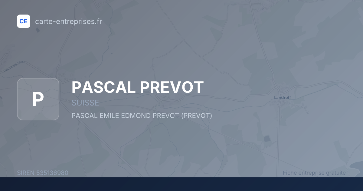 PASCAL PREVOT — 535136980 — fiche entreprise