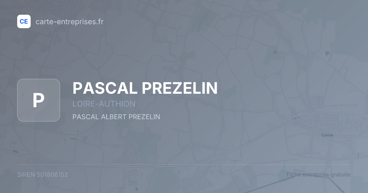 PASCAL PREZELIN — 501806152 — fiche entreprise