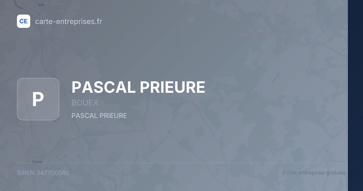 PASCAL PRIEURE — 347700585 — fiche entreprise