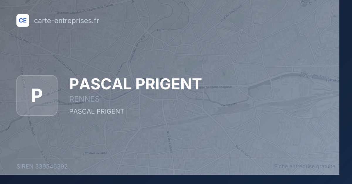 PASCAL PRIGENT — 339546392 — fiche entreprise