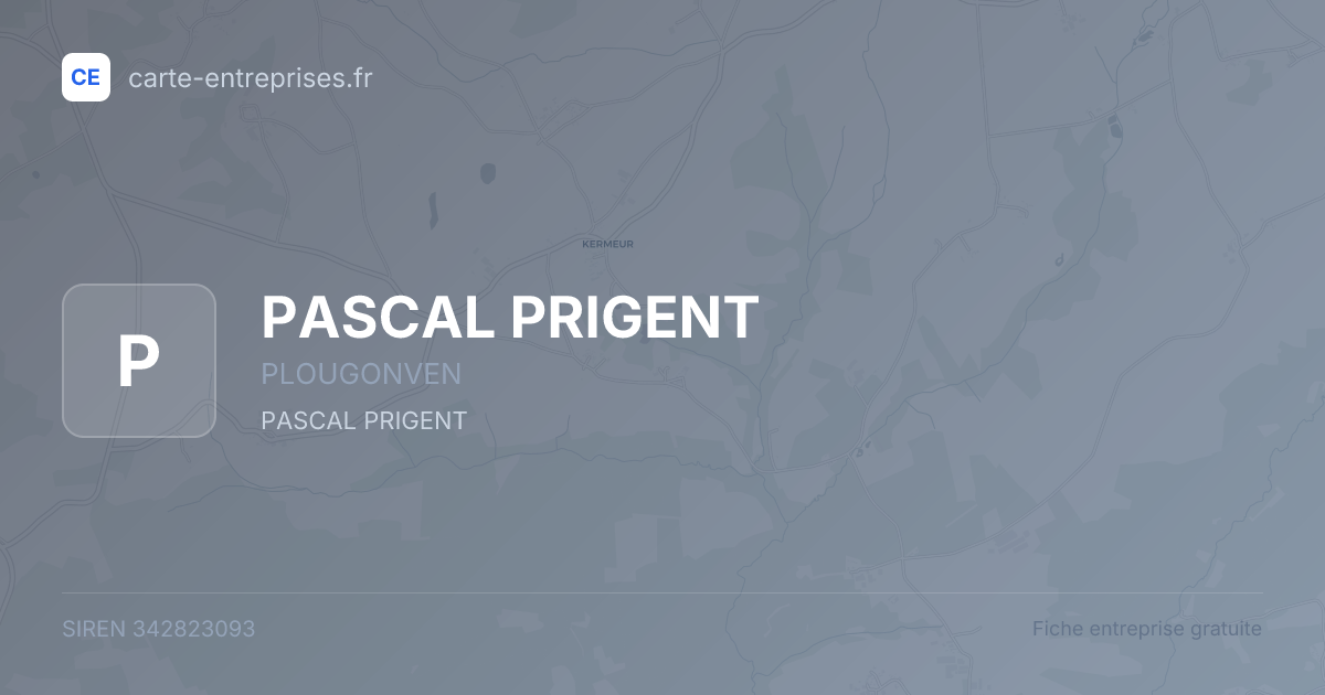 PASCAL PRIGENT — 342823093 — fiche entreprise