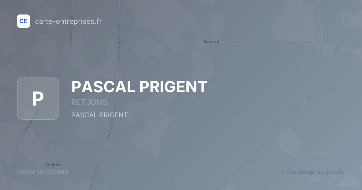 PASCAL PRIGENT — 351325469 — fiche entreprise