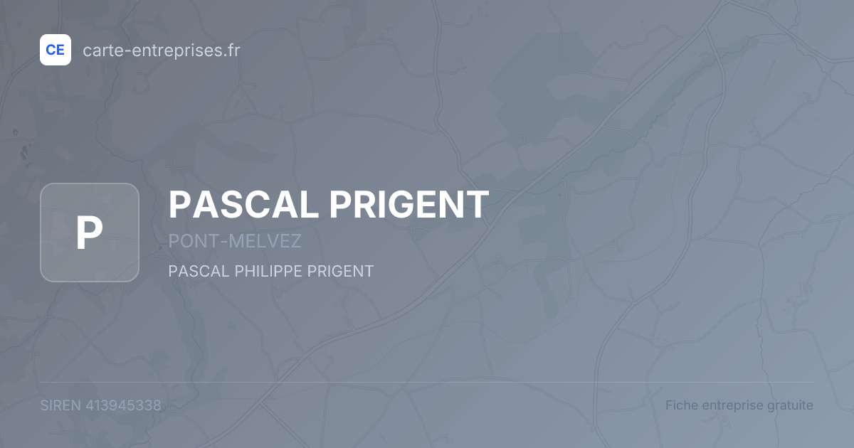 PASCAL PRIGENT — 413945338 — fiche entreprise