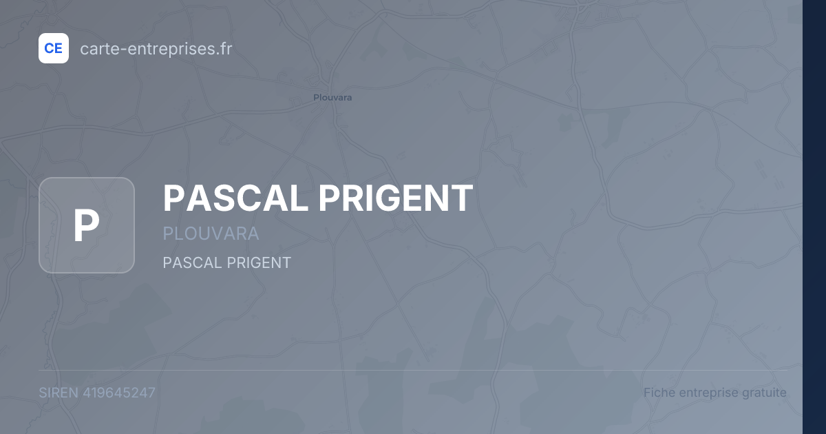 PASCAL PRIGENT — 419645247 — fiche entreprise