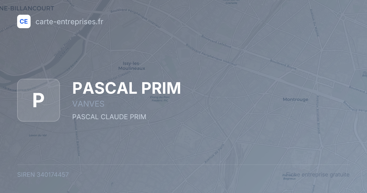 PASCAL PRIM — 340174457 — fiche entreprise