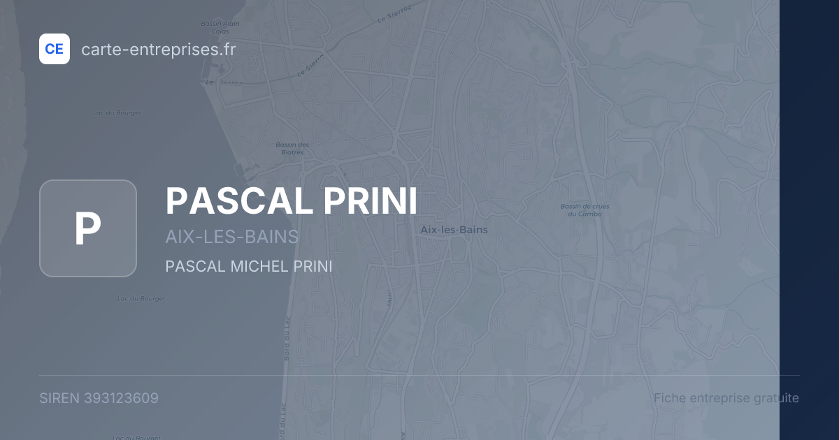 PASCAL PRINI — 393123609 — fiche entreprise