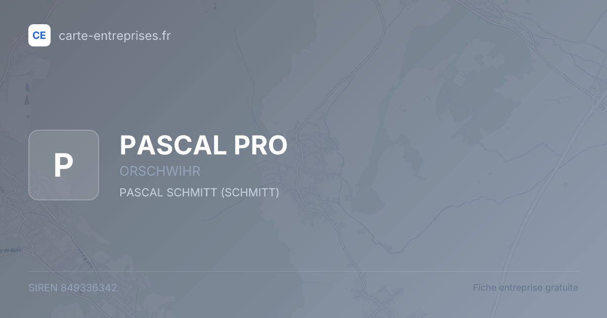 PASCAL PRO — 849336342 — fiche entreprise