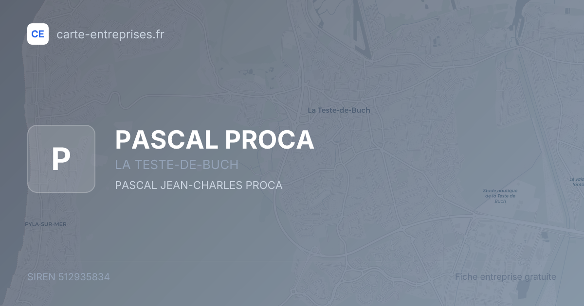 PASCAL PROCA — 512935834 — fiche entreprise