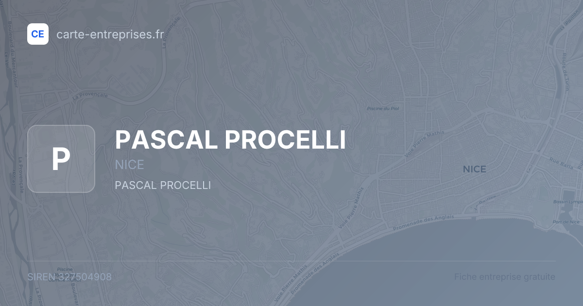 PASCAL PROCELLI — 327504908 — fiche entreprise