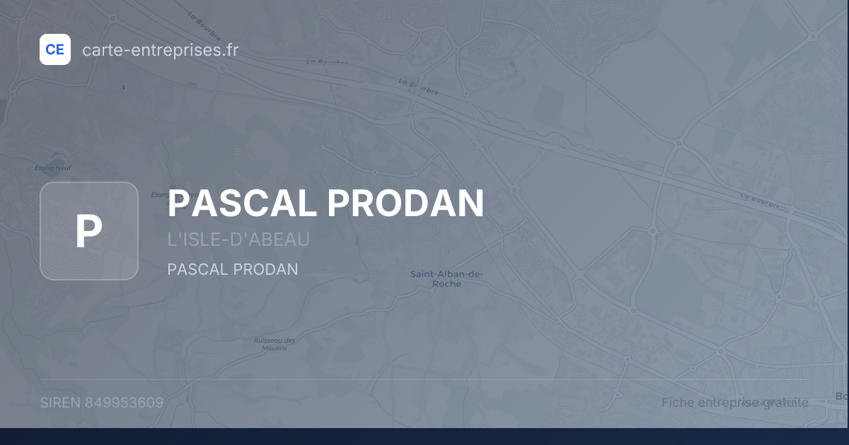 PASCAL PRODAN — 849953609 — fiche entreprise