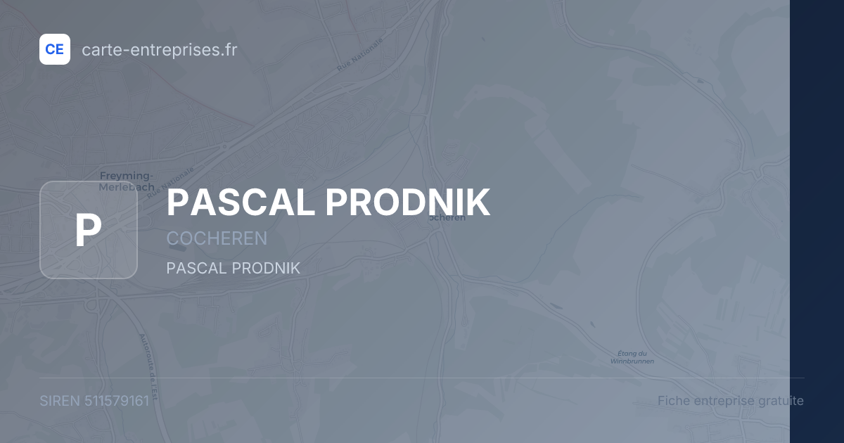 PASCAL PRODNIK — 511579161 — fiche entreprise