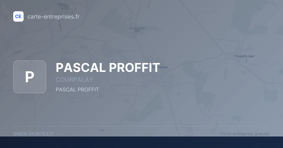 PASCAL PROFFIT — 342678331 — fiche entreprise