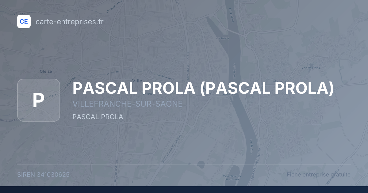 PASCAL PROLA — 341030625 — fiche entreprise