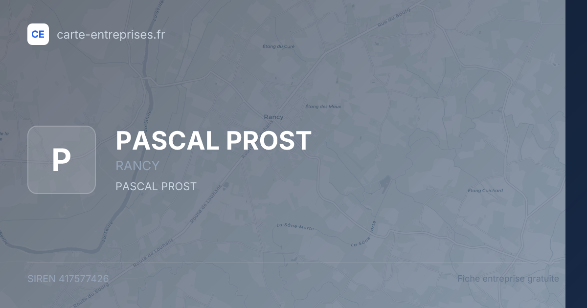 PASCAL PROST — 417577426 — fiche entreprise