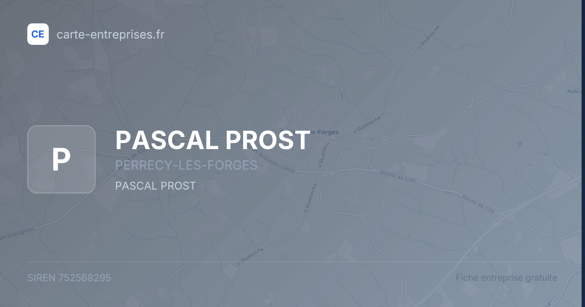 PASCAL PROST — 752568295 — fiche entreprise