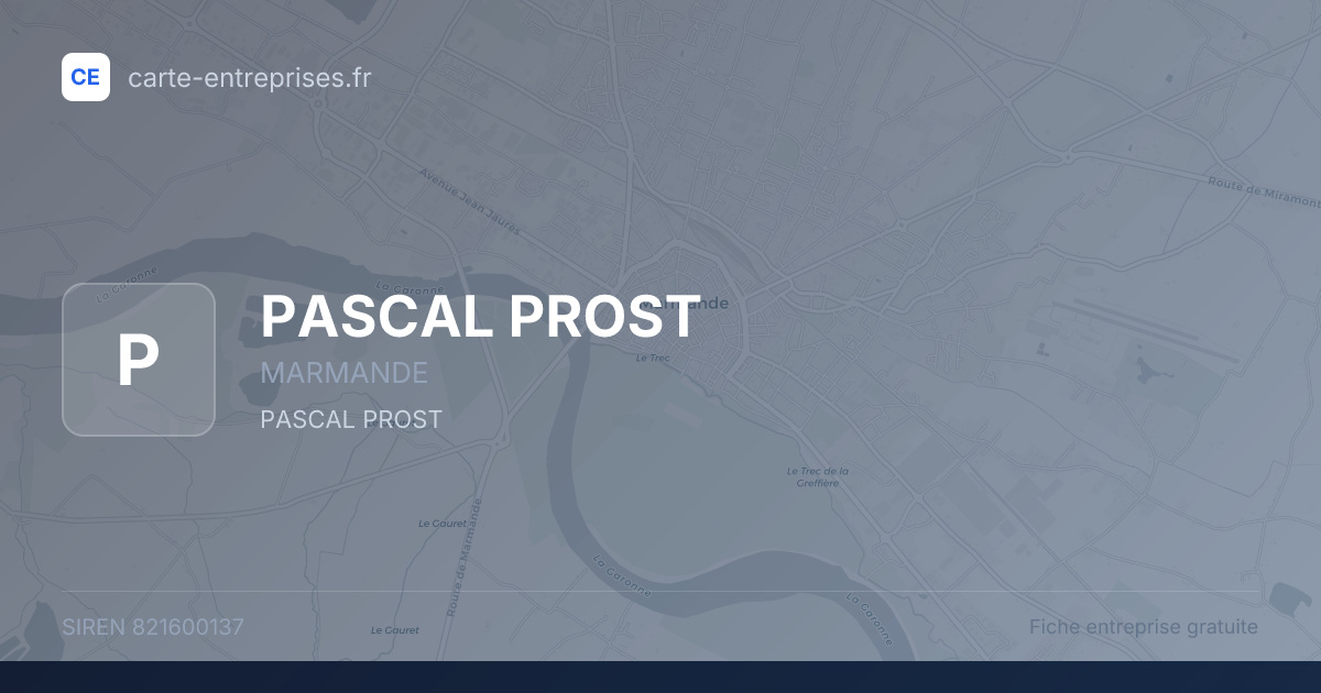 PASCAL PROST — 821600137 — fiche entreprise