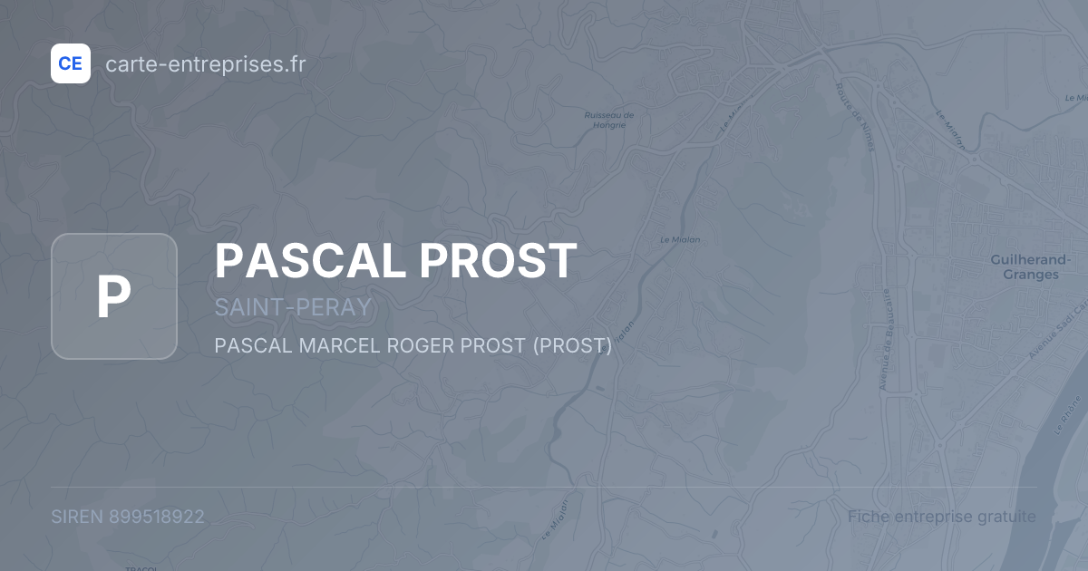 PASCAL PROST — 899518922 — fiche entreprise