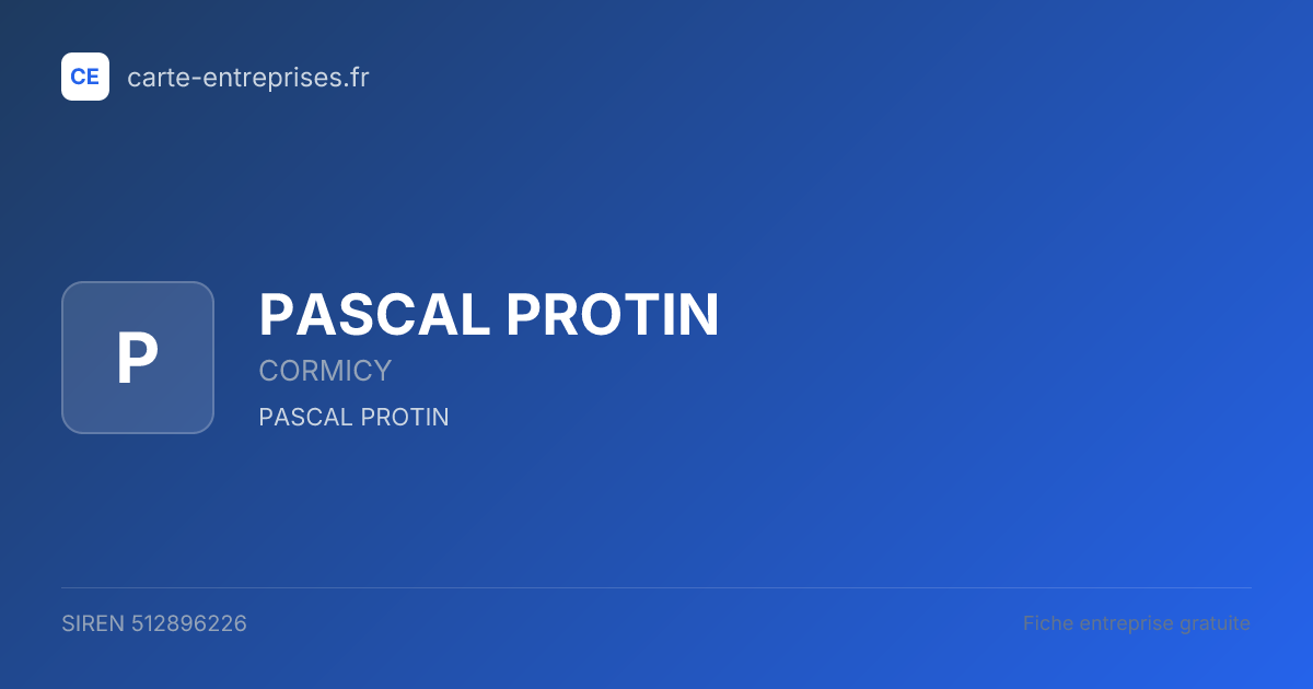 PASCAL PROTIN — 512896226 — fiche entreprise