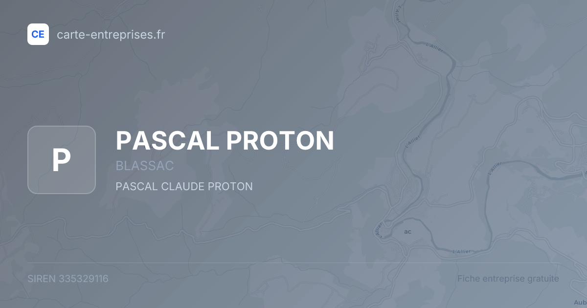 PASCAL PROTON — 335329116 — fiche entreprise