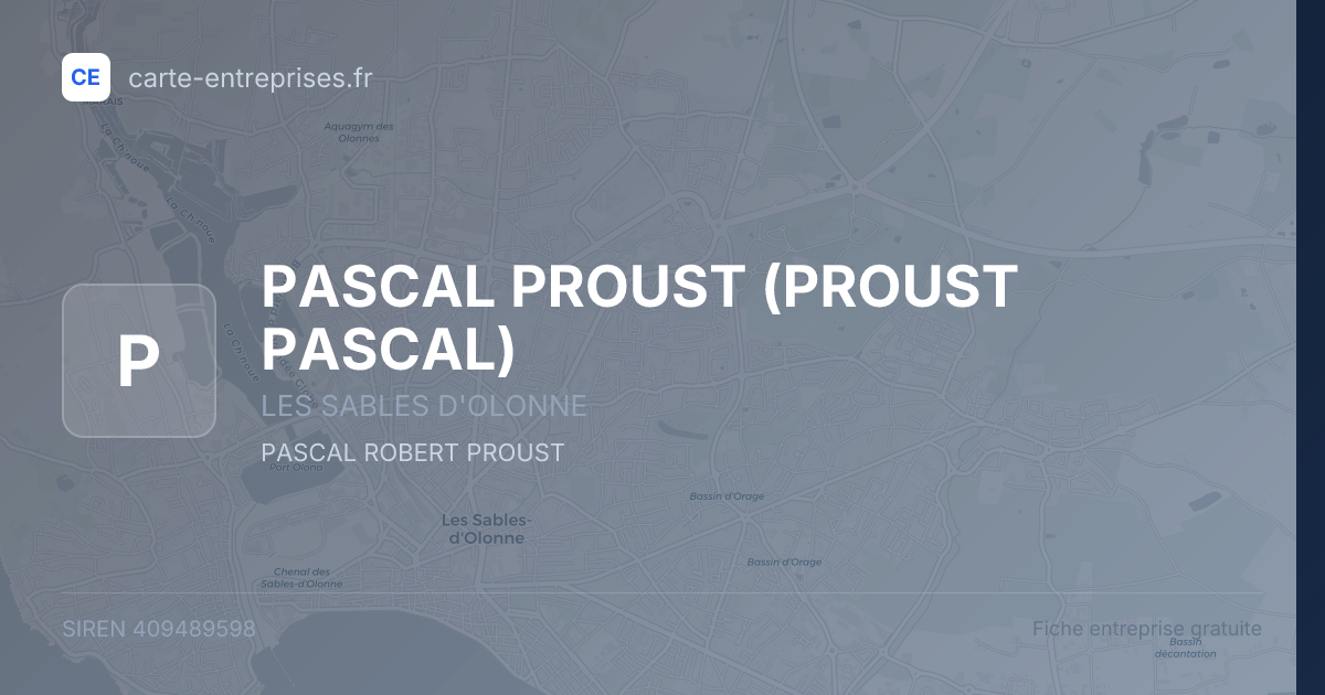 PASCAL PROUST (PROUST PASCAL) — 409489598 — fiche entreprise