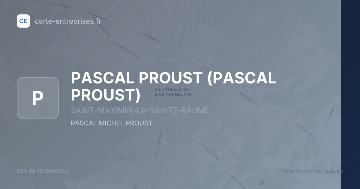 PASCAL PROUST — 752866053 — fiche entreprise