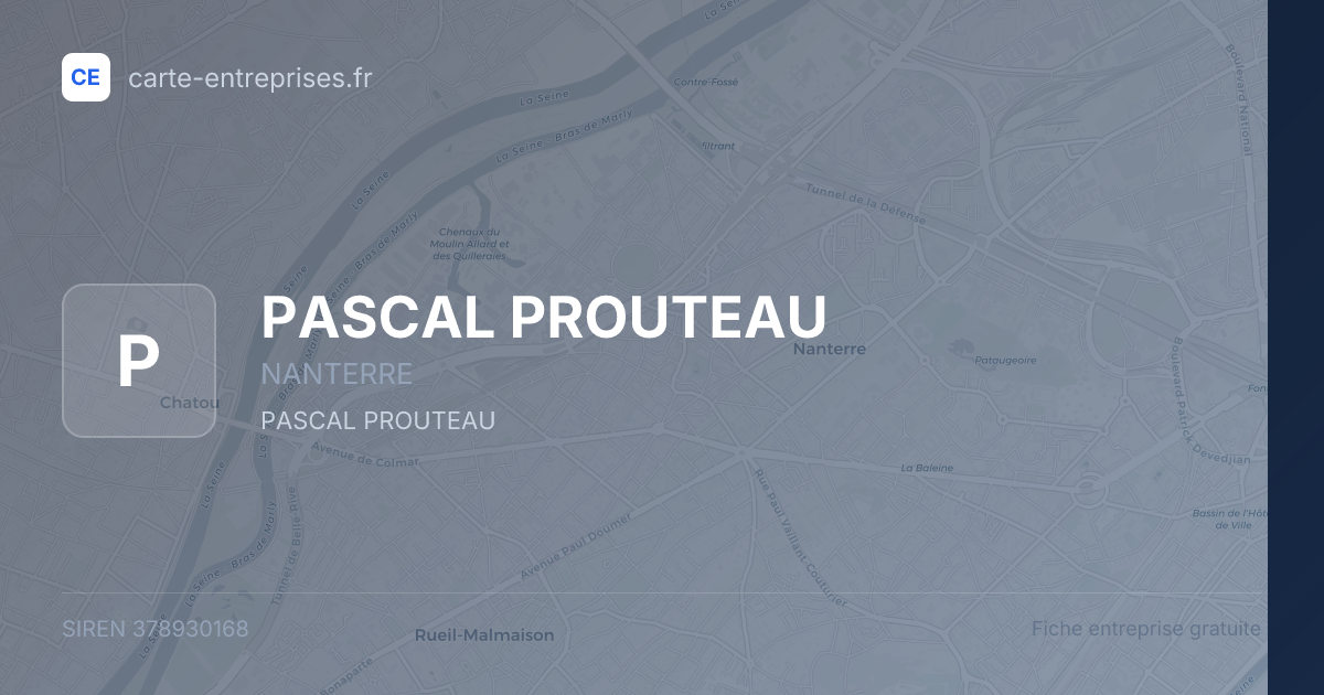 PASCAL PROUTEAU — 378930168 — fiche entreprise