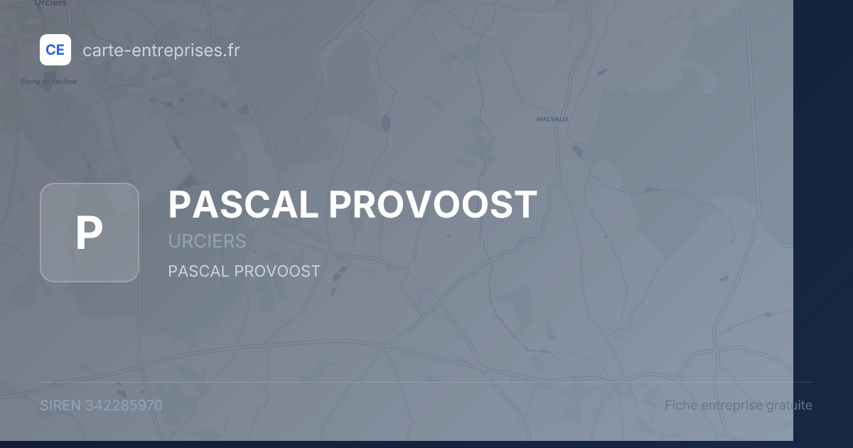 PASCAL PROVOOST — 342285970 — fiche entreprise